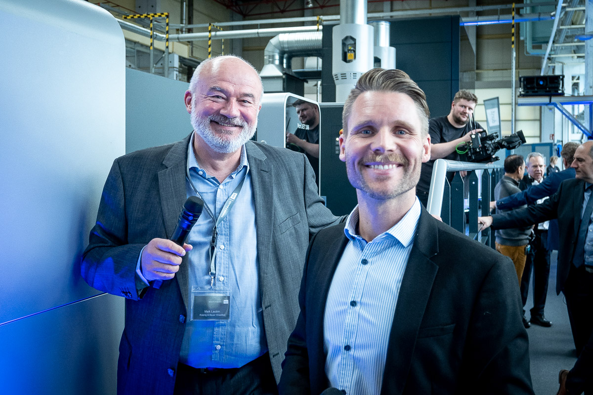 Maik Laubin (Global Sales, VariJET 106) und Pierre Hertzel (Productmanager VariJET 106) präsentierten auf der Veranstaltung 
